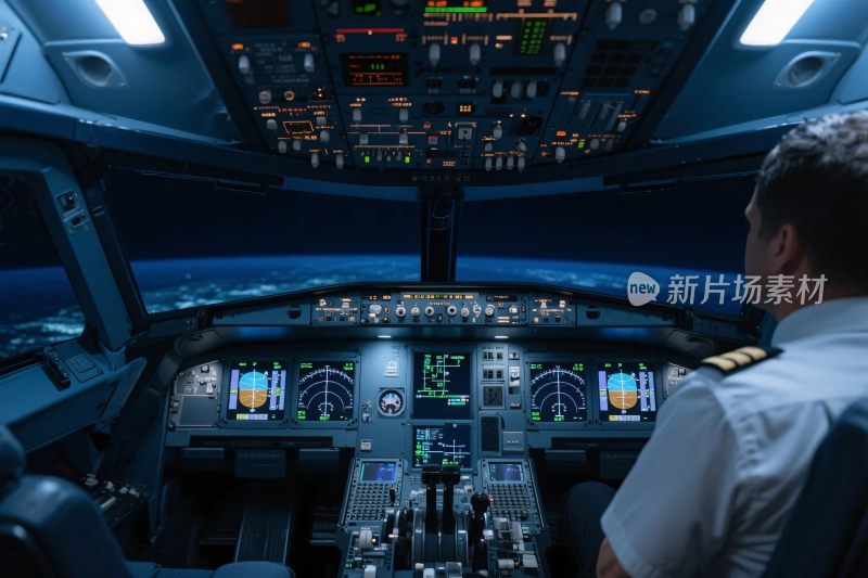 飞机驾驶舱内部场景