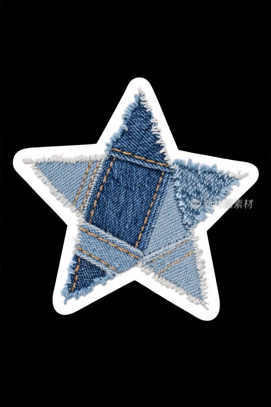 牛仔布五角星贴布