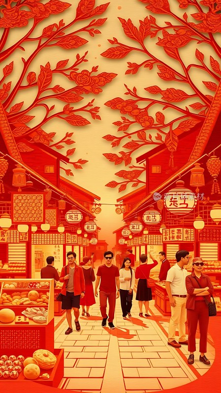 繁华市集热闹非凡