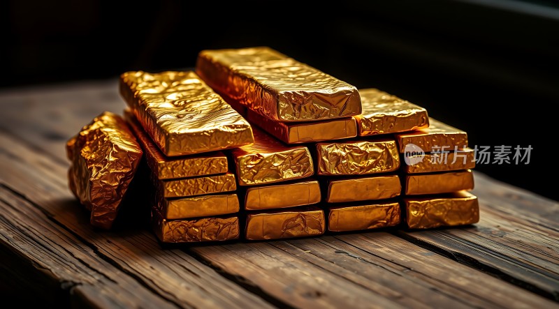 金条堆叠财富象征