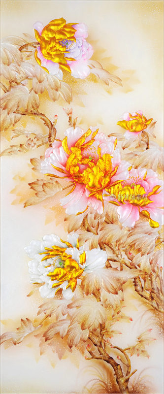 富贵牡丹屏风背景