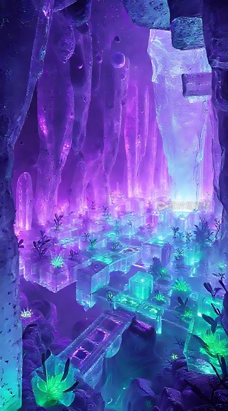 紫色梦幻水晶世界