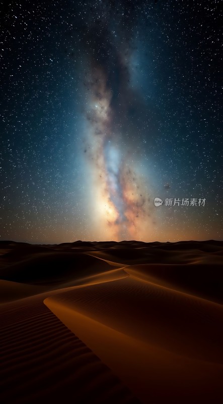 星空下的金色沙漠