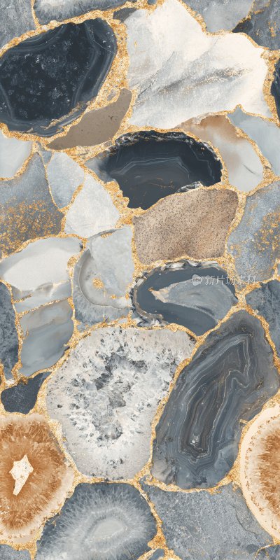 多彩纹理的矿石拼接图案