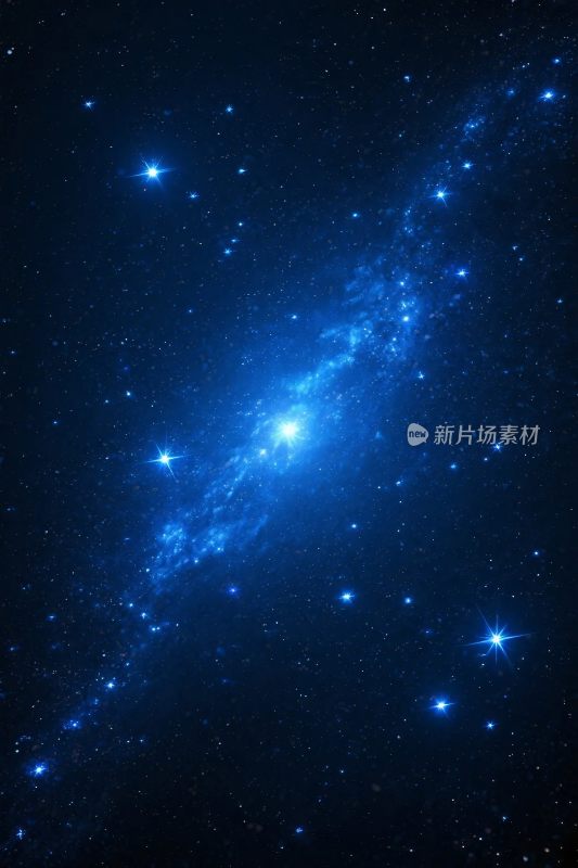 蓝色星系星空图