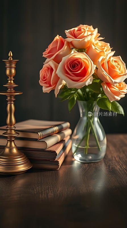 玫瑰花香伴书香