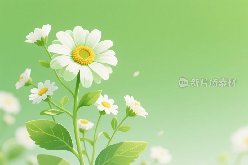 清新小花插画背景