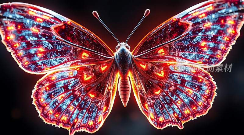 蝴蝶翅膀上的光亮图案