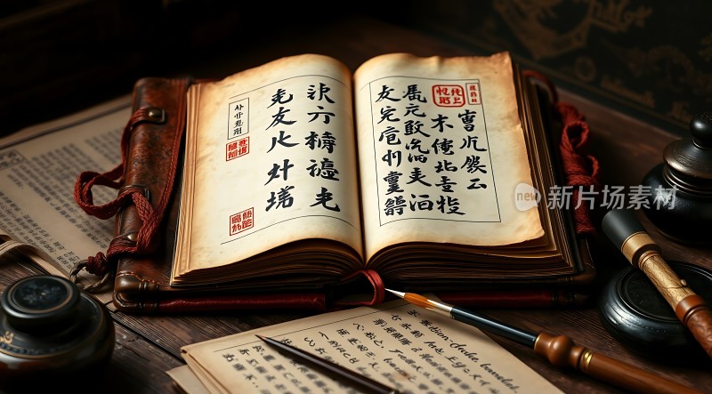 古风书法展示墨香四溢古典韵味浓厚