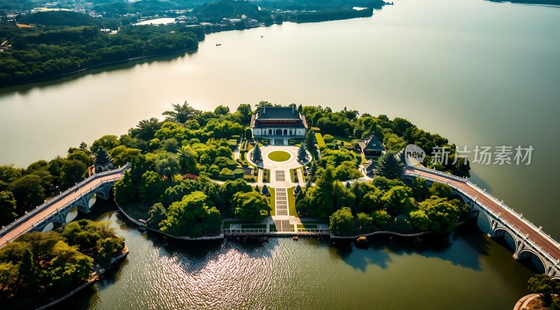 湖心绿洲园林美景