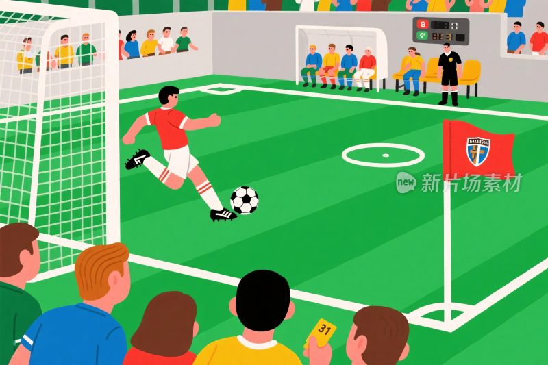 足球比赛场景插画