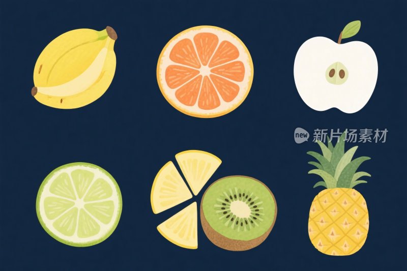 多彩水果插画集合