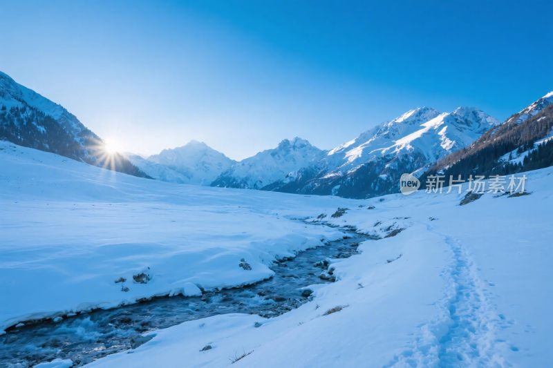 雪山雪景自然风光