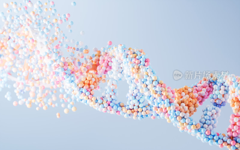 生物科技概念DNA基因3D渲染