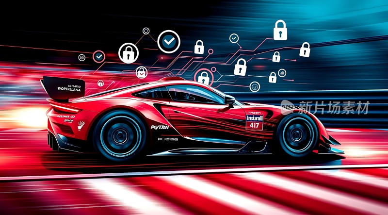 红色赛车疾驰而过科技感十足！