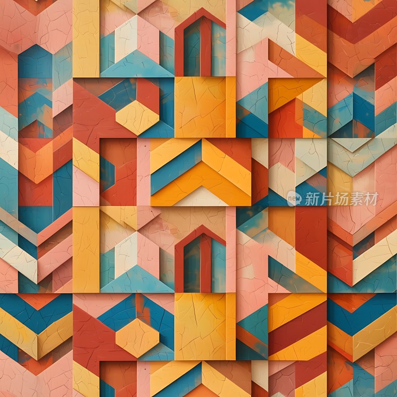 几何色彩拼贴艺术