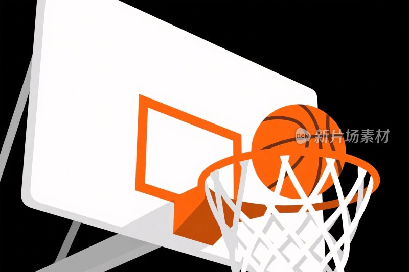 篮球架与篮球插画