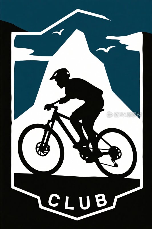 骑行俱乐部标志插画