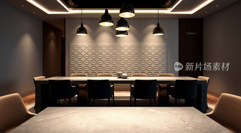 现代会议室设计简约风格商务洽谈环境