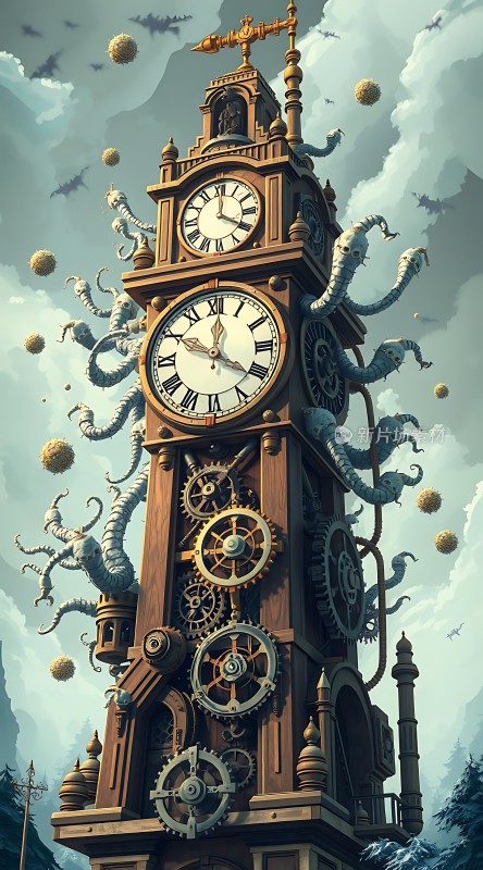 蒸汽朋克时钟塔