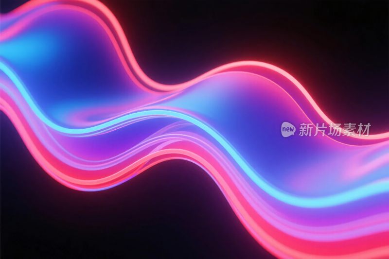 霓虹波浪抽象插画