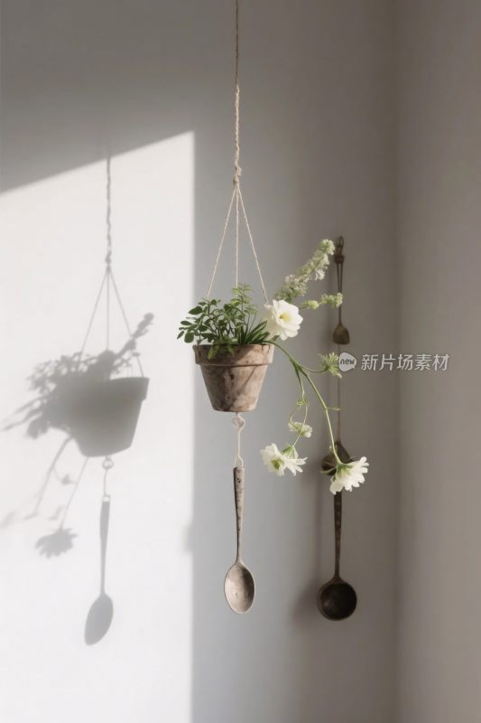 悬挂植物墙面装饰