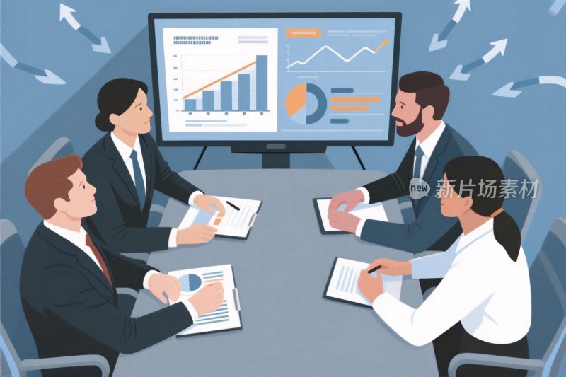 商务会议场景插画