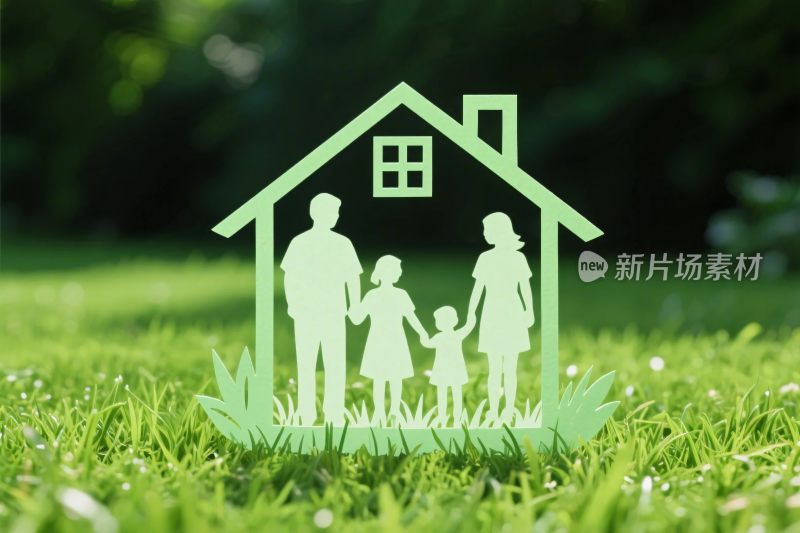 家庭温馨剪纸画