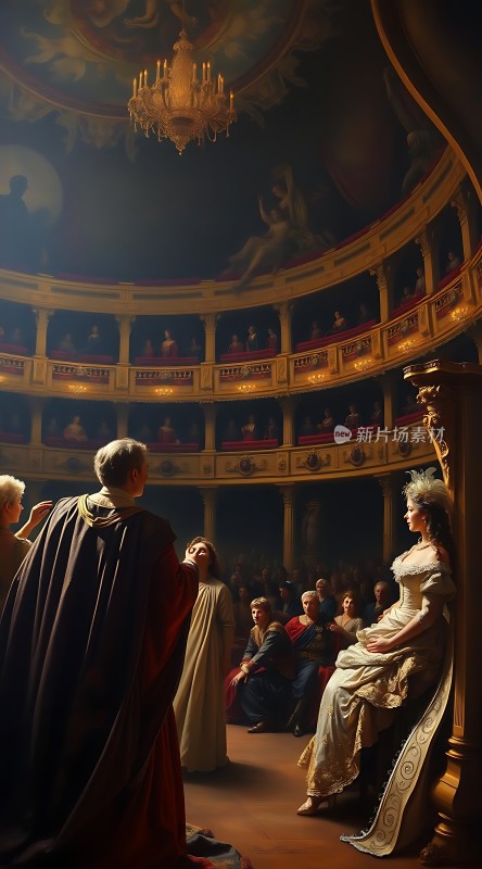 贵族观众欣赏戏剧表演