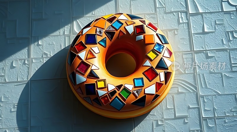 彩色玻璃甜甜圈艺术装置
