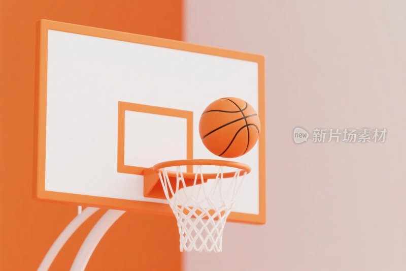 篮球框与篮球运动场景