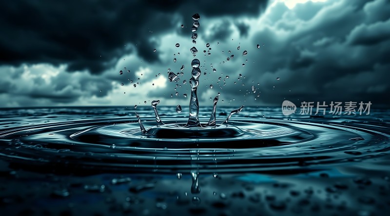 雨滴溅起的水花