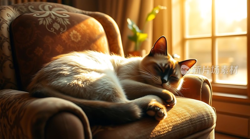 阳光下的慵懒猫咪