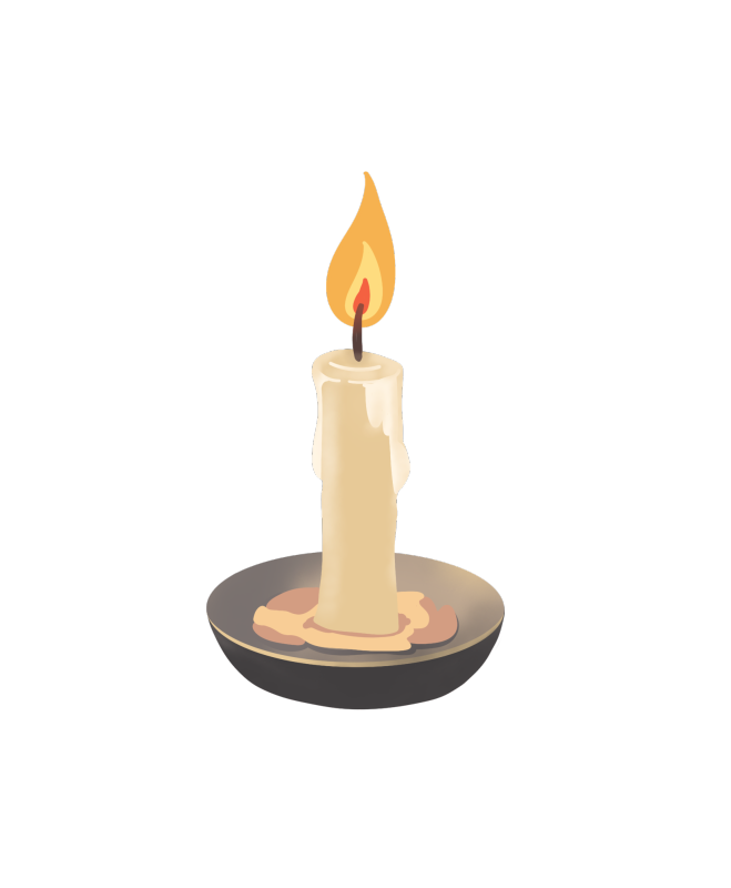 燃烧的蜡烛插画素材