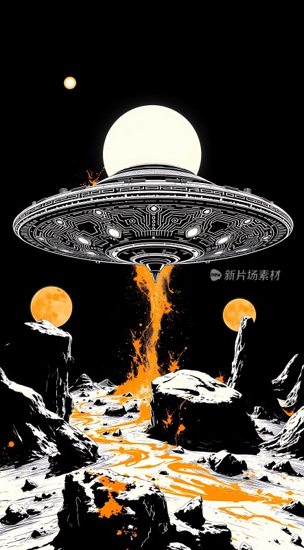 外星飞船降临异星球