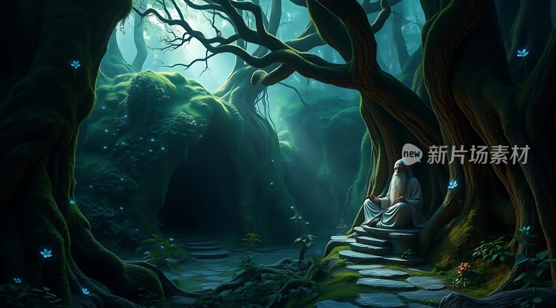 神秘森林中的智慧长者