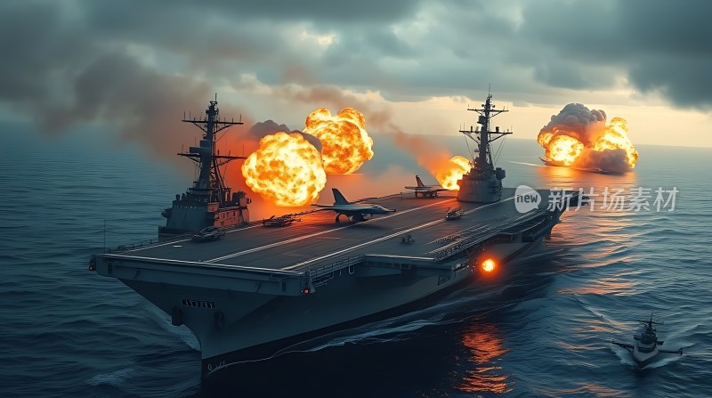 海战风云航母与军舰激战正酣