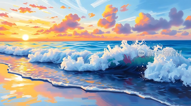 日落时分的海洋与天空