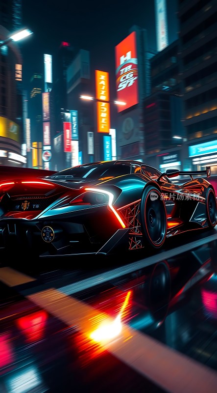赛博朋克之夜未来座驾疾驰