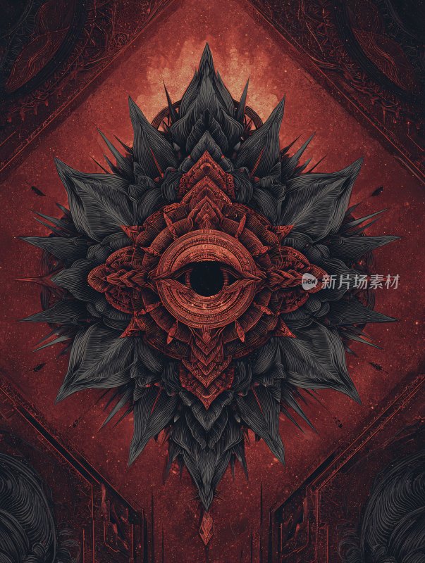 神秘眼睛图案插画