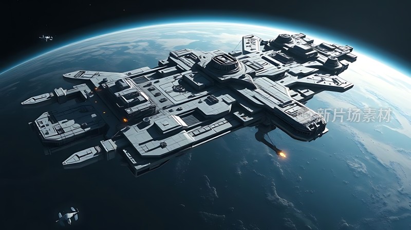 星际飞船环绕地球飞行