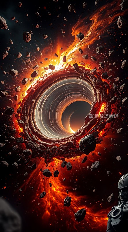 星际漩涡黑洞奇观