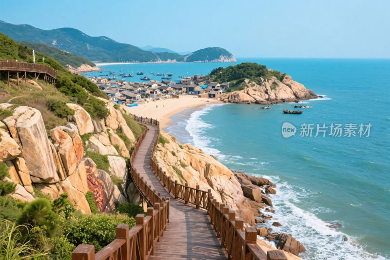 海边步道风光图