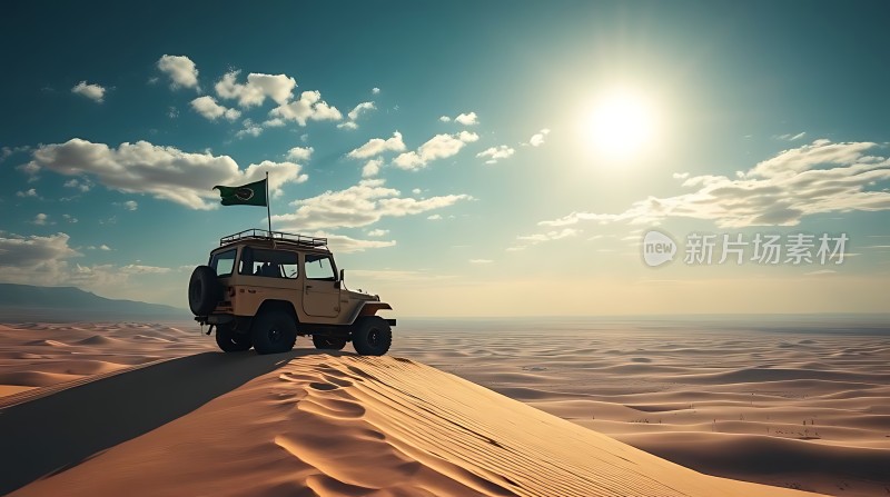 沙漠探险之旅越野车驰骋沙海间
