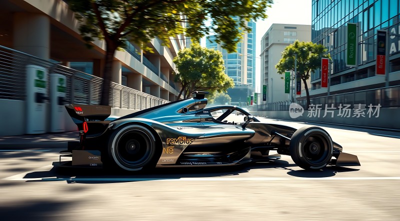 新能源赛车飞驰而过未来科技感十足！