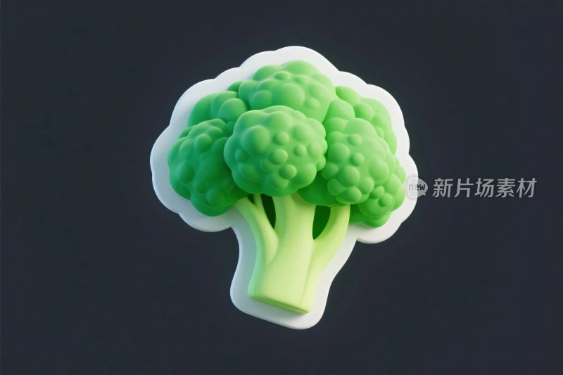 卡通西兰花贴纸