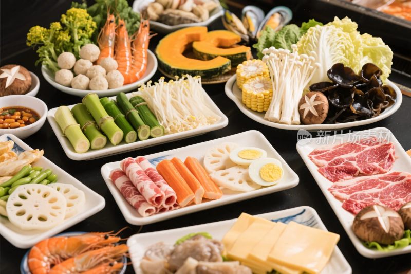 丰富的食材摆盘