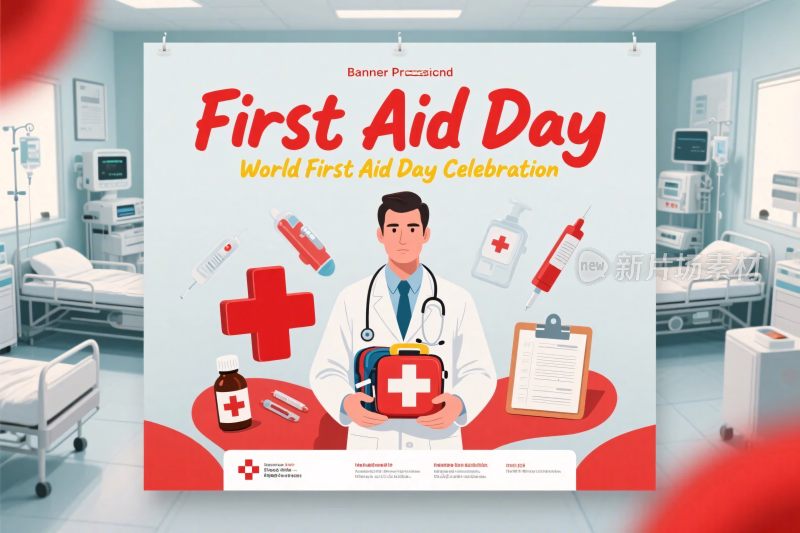 急救日插画海报