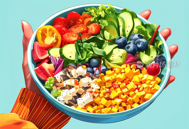 健康蔬菜沙拉碗