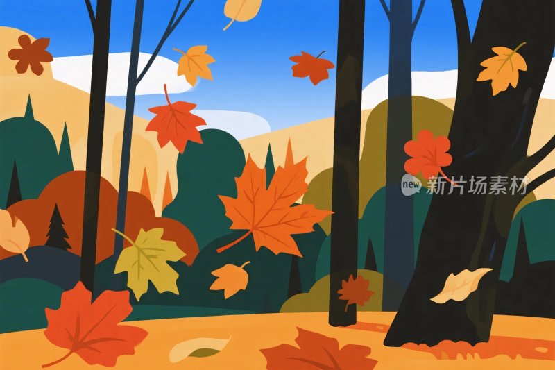 秋日森林插画